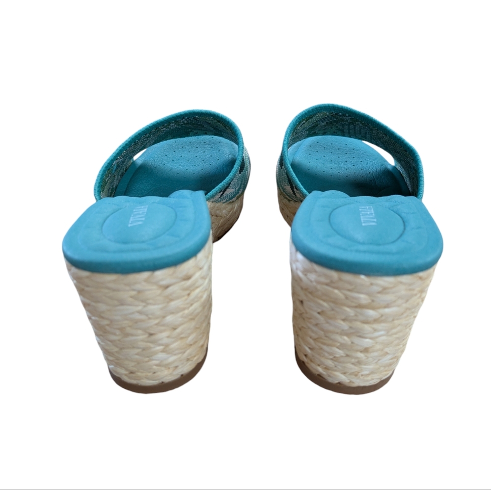 VIVAIA Round Toe Wedge Sandals Stacey Pro Multi Turquoise Tropical Size 41.5 - Picture 5 of 11